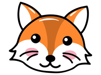 Obraz premium Fox Animal Head Cartoon Illustration