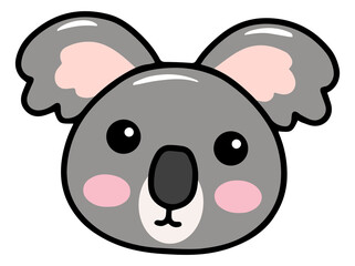 Koala Animal Head Cartoon Illustration