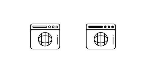 web browser icon with white background vector stock illustration