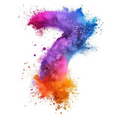 Obraz premium A burst of colorful powder forms the number 7, perfect for use in celebrations or decorative purposes