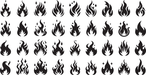 Obraz premium set of fire flames
