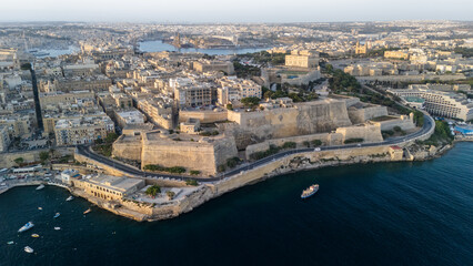 Fototapeta premium Aerial landscapes over Valletta, Malta 