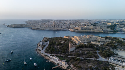 Obraz premium Aerial landscapes over Valletta, Malta 