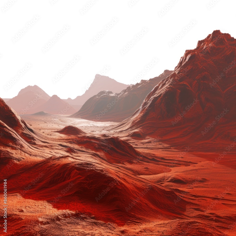 Poster a view of a desert with mountains visible on the horizon