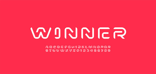 Modern font alphabet from segment line