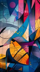 Fototapeta premium Creative conceptual background with abstract forms and lines.