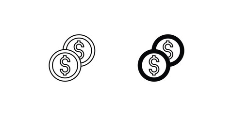 doller icon with white background vector stock illustration