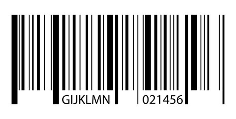 Example of black barcode label