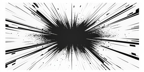Obraz premium geometric lines. explosion outward of lines, 2d illustration, white background