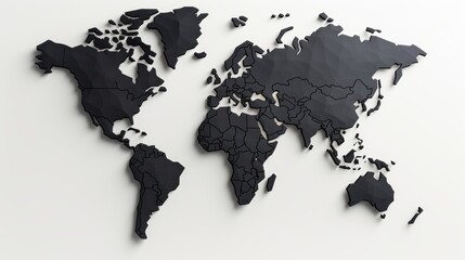 Unlabeled world map borders on a simple, clean white background ideal for minimalistic design