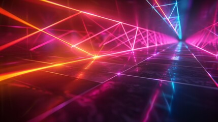 geometry laser background, dark background, bright color, high definition