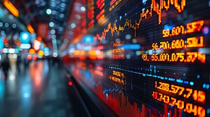 Realistic view of a digital screen displaying market volatility with detailed graphs and indicators, vibrant colors, modern interface, high-resolution imagery, professional setting, natural lighting, 