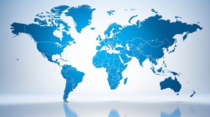 Detailed world map with borders, no labels, on clean white background for versatile use