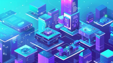 Fototapeta premium illustration of a digital ecosystem