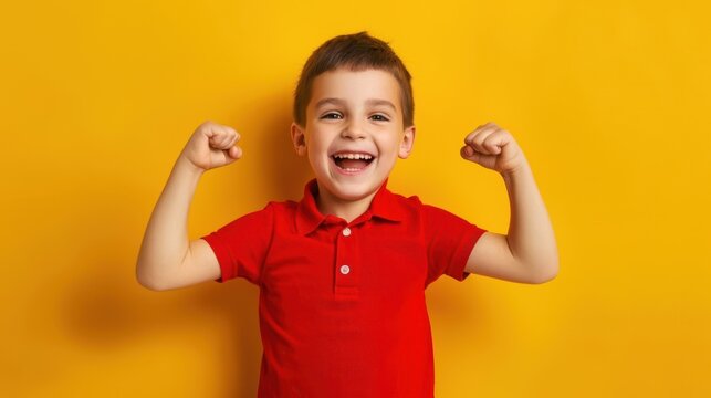 The happy strong boy