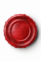 Red Circular Seal Design on White Background
