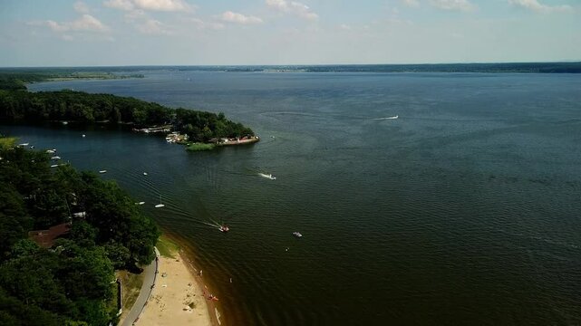 chasing sailboat on turawskie lake, jezioro turawskie, poland