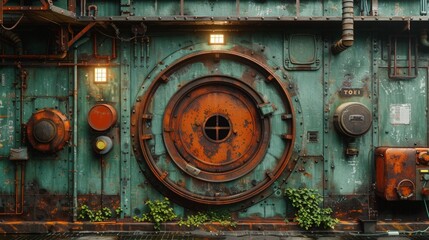 Fototapeta premium Locked door,propaganda style, photorealistic