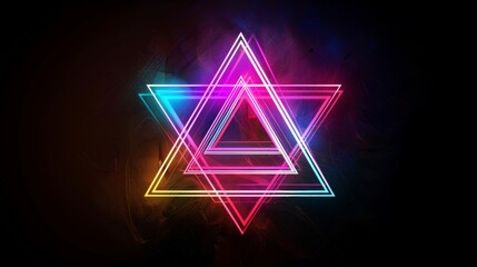 Logo design, Futuristic cyberpunk style, a wave made of neon lines and dots, glowing in dark blue and purple Black background