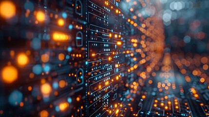Obraz premium A digital trading platform secured by advanced cybersecurity measures, detailed firewalls, digital locks, and encryption icons, vibrant colors, modern and sleek design, high-resolution graphics, profe