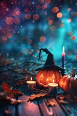 Fototapeta premium Sinister Halloween Elements in Romantic Bokeh