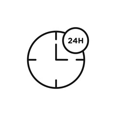 24-Hour Service Icon Perfect for Round-the-Clock Assistance
