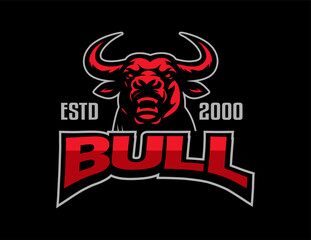  red bull face head logo emblem vector illustration