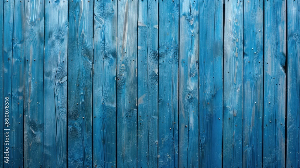 Wall mural blue wooden fence background