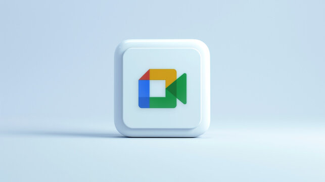 Google Meet app 3d icon on a pale blue background