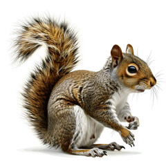 Obraz premium Clipart illustration of squirrel on a white background. Suitable for crafting and digital design projects.[A-0003]