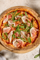 Sunlit Summer Pizza with Parma Ham and Arugula - Fresh and Rustic Italian Delight
