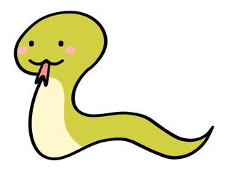かわいいヘビのキャラクターイラスト素材
