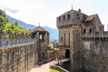 Obraz premium Montebello Castle in Bellinzona, Switzerland. UNESCO World Heritage Site