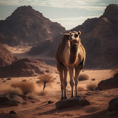 camel in the desert