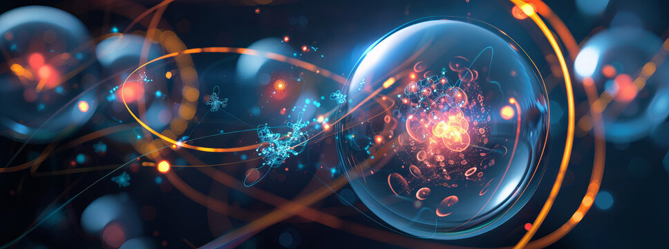 Illustrate the concept of quantum superposition using vectors, depicting a particle existing in multiple states simultaneously