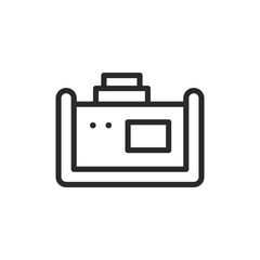 Power generator, linear style icon. Portable power generator, backup power supply and electricity generation. Editable stroke width