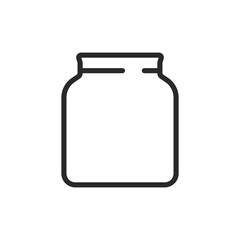 Simple jar, linear style icon. generic storage container. Editable stroke width.