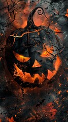Fototapeta premium Petrifying Halloween Texture with Mysterious Accents