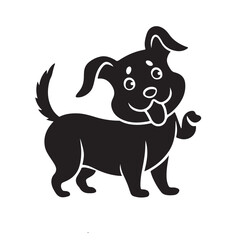 Dog silhouette Stock Vector And Cute Dog Line Art Free Vector