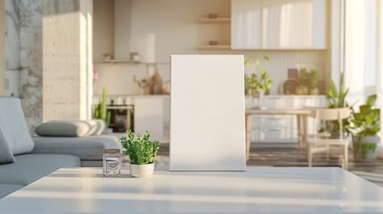 Modern Living Room with Blank Canvas for Artistic Display