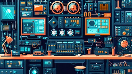 Futuristic Control Room Interface