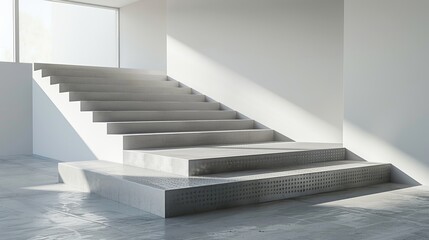 Obraz premium Modern Concrete Stairs in Sunlight