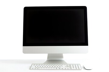 Fototapeta premium Modern Desktop Computer with Keyboard and Mouse