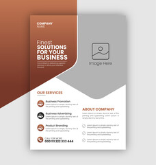 Corporate Business Flyer Template in A4, Vector Graphic Design, Marketing For Business,Creative Leaflet. 