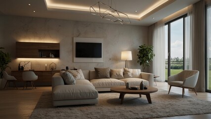 minimalist and luxury living room design