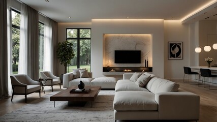 minimalist and luxury living room design