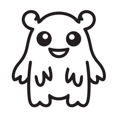 Free vector cute black monsters icons.