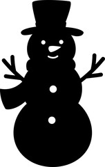 winter snowman silhouette vector
Cute Christmas snowman silhouette isolated