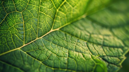 Obraz premium close up green detailed plant leaves vein