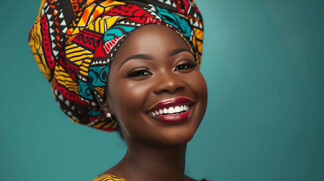 Woman wearing traditional Nigerian gele headwrap